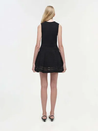 Simkhai Black Square Neck Dress With Flared Skirt In Fabric Woman