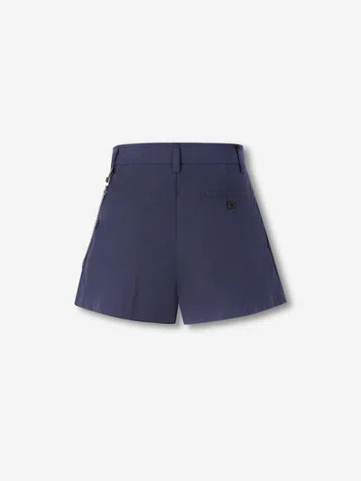 Alexander Wang Pleated Chain-detail Skorts In Blue