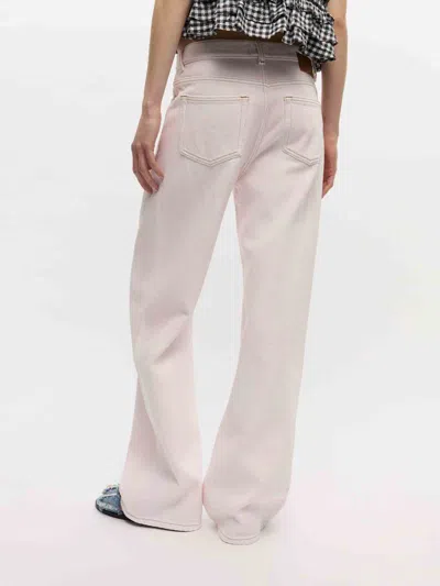 Ganni Izey Straight Jeans In Pink