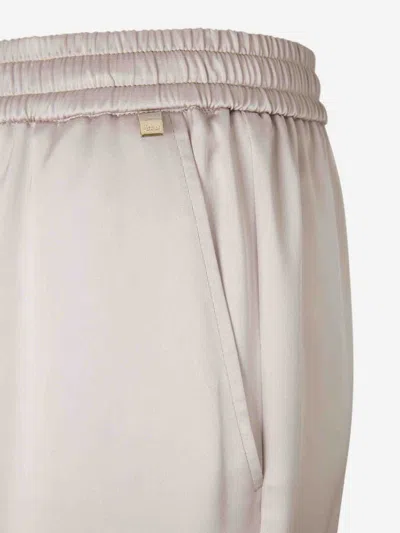 Herno Satin Trousers In Neutral
