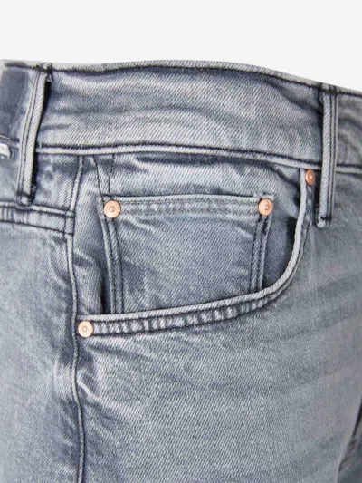 Mother 'the Ditcher Roller Sneak' Grey Jeans With Logo Embroidery On The Rear And Logo Patch On The Rear In Blue