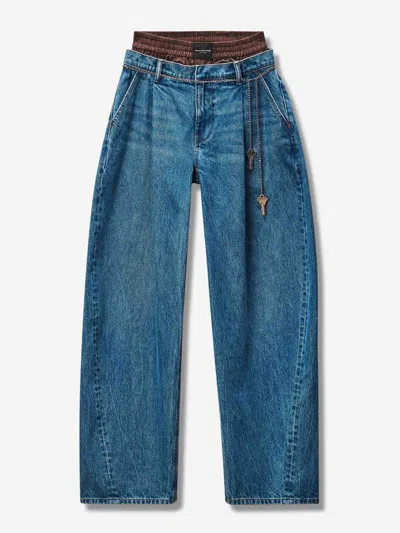 Alexander Wang Wide Balloon Jeans In Blue