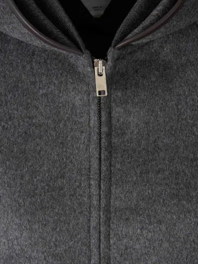 Bottega Veneta Short Hooded Coat In Gray