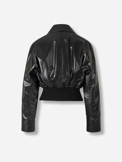 Bottega Veneta Women Black Lightweight Smooth Nappa Leather Jacket In Black