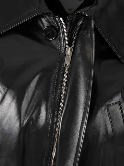 Bottega Veneta Women Black Lightweight Smooth Nappa Leather Jacket In Black