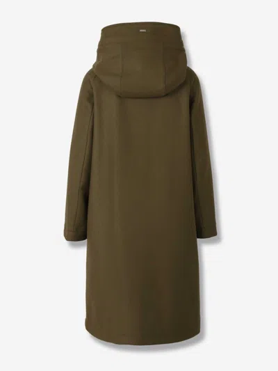 Herno Hooded Drawstring Coat In Green