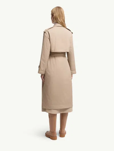 Moncler Yevre Down Trench Coat In Neutral