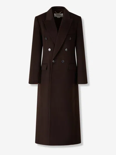 Victoria Beckham Double-breasted Long Coat With Tailored Silhouette In Black