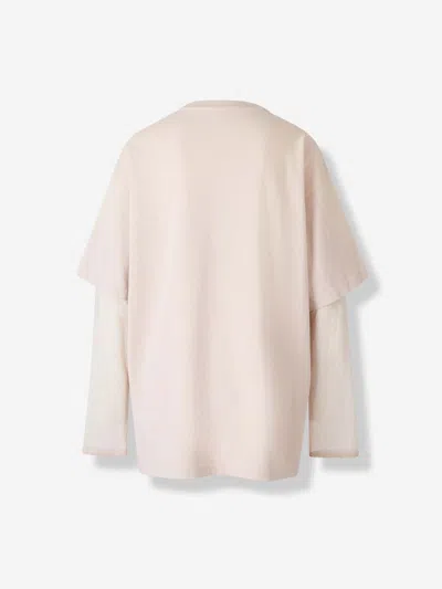 Acne Studios Pink Violet Layered T-shirt With Print In Multi