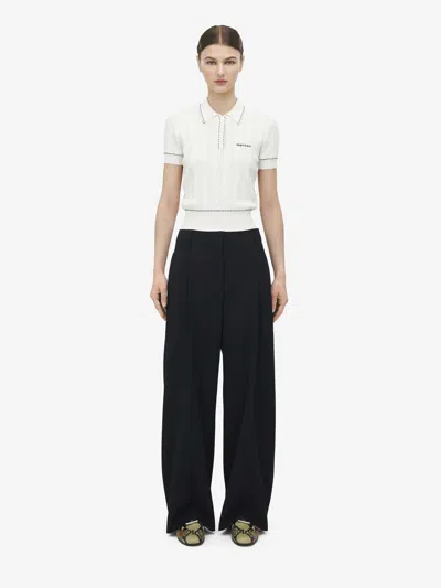 Alexander Mcqueen Ribbed Polo Shirt Contrast Trim In Multi