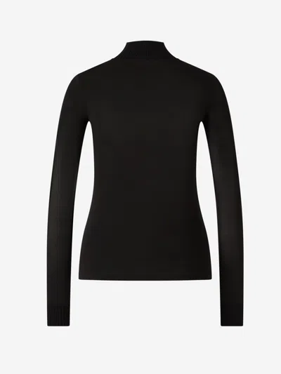 Courrèges Black High Neck Top In Black