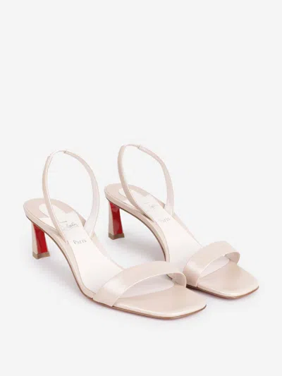 Christian Louboutin Condora Leather Red Sole Slingback Sandals In Nude
