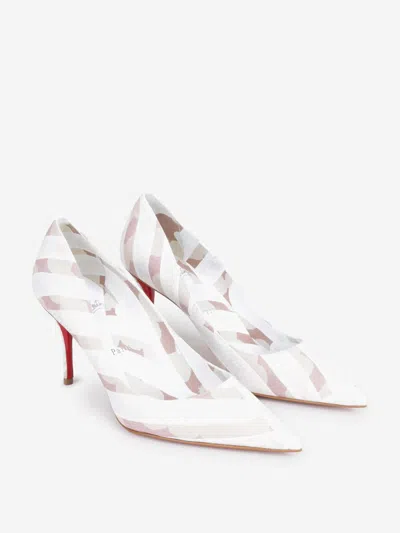 Christian Louboutin Miss Z Printed Cotton Red Sole Pumps In Pink