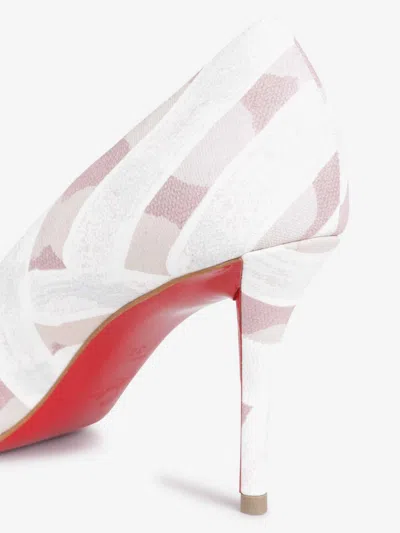 Christian Louboutin Miss Z Printed Cotton Red Sole Pumps In Pink