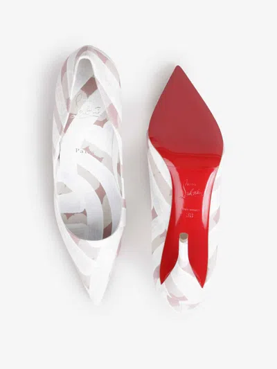 Christian Louboutin Miss Z Printed Cotton Red Sole Pumps In Pink