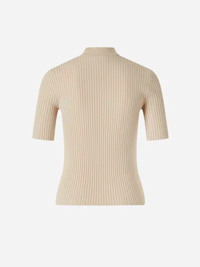 Courrèges Ribbed Top Reedition In Neutral