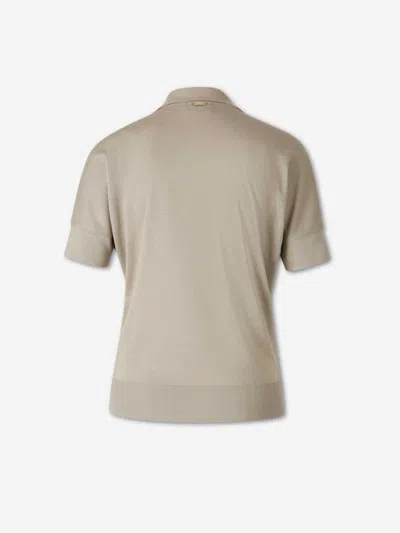 Herno Short Sleeve Polo In Gray