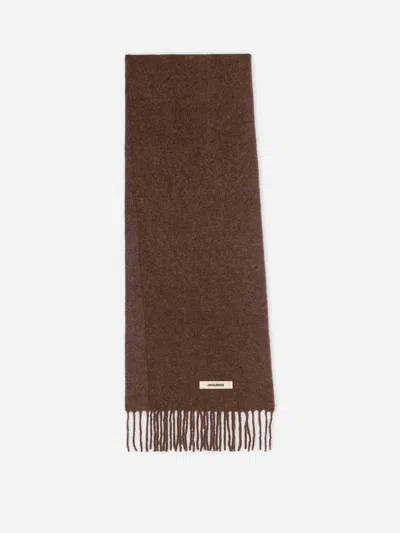 Jacquemus Brown Alpaca L Echarpe Carro Scarf In Brown
