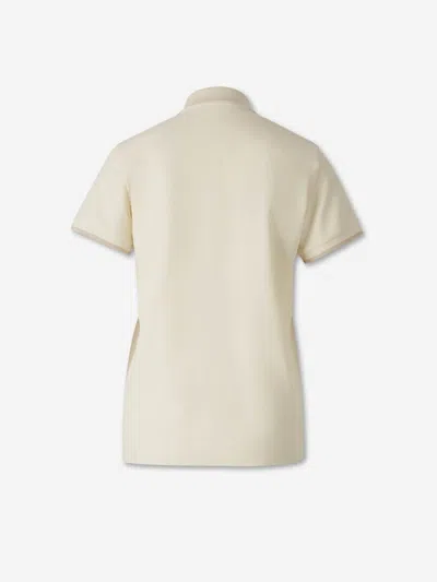 Moncler Women Cotton Polo Shirt With Iconic Patch In Brown