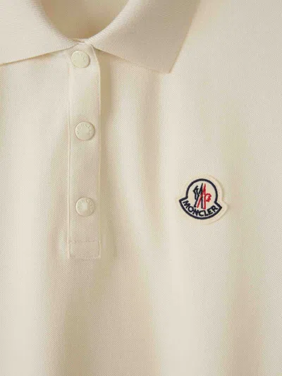Moncler Women Cotton Polo Shirt With Iconic Patch In Brown