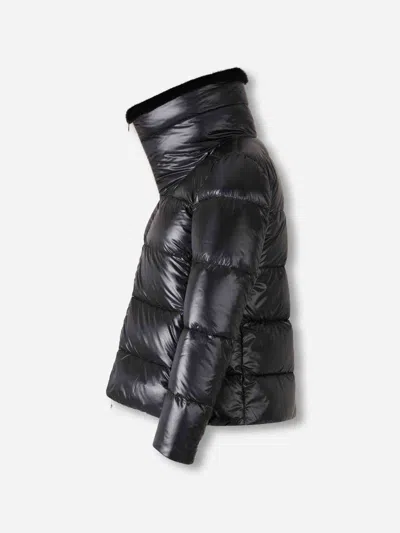 Herno Fur Collar Down Jacket In Black