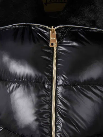 Herno Fur Collar Down Jacket In Black