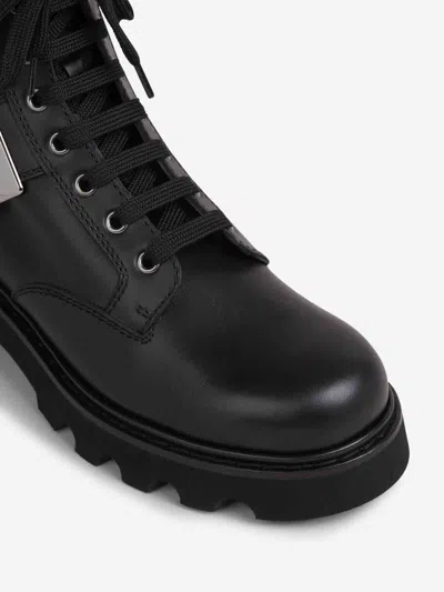 Roger Vivier Rangers Combat Boots Iconic Buckle In Black