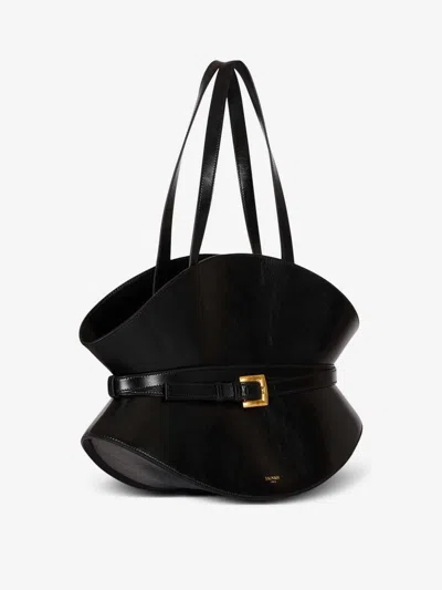 Balmain Medium Shuffle Shoulder Bag In Black