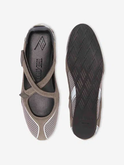 Attico Floor 01 Flat Ballerina In Gray