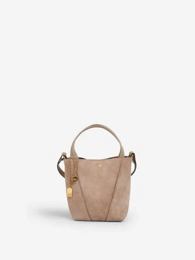 Chloé Spin Mini Tote Bag In Brown