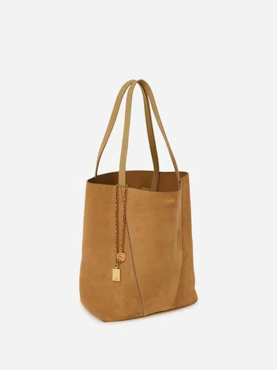 Chloé Spin Tote Bag In Brown
