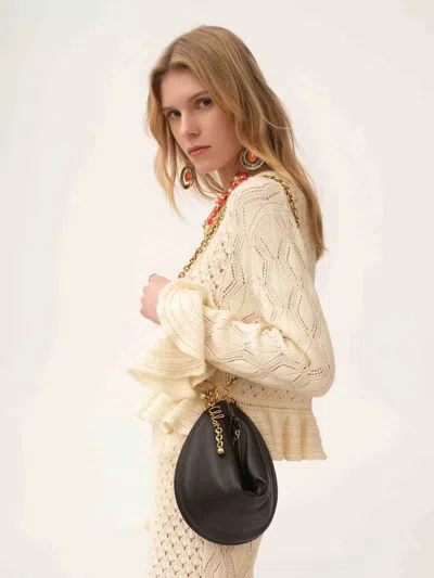 Chloé Icons Crescent Chain Shoulder Bag In Black