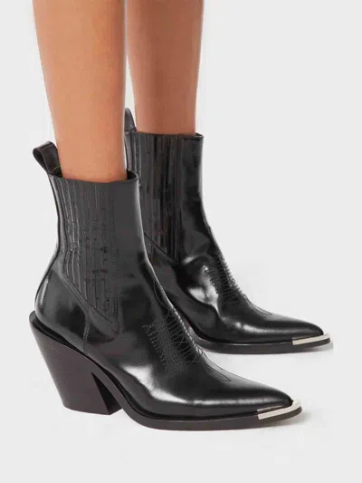 Rabanne 95mm Pointed-toe Boots In Black