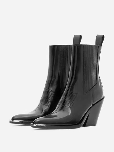 Rabanne 95mm Pointed-toe Boots In Black