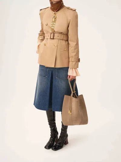 Chloé Medium Spin Leather Chain-detail Tote Bag In Pink