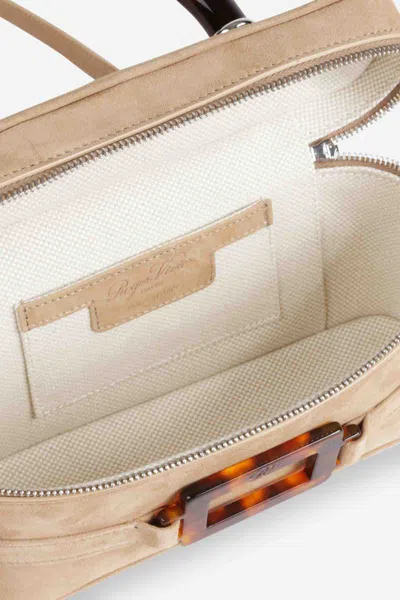 Roger Vivier Belle Vivier Vanity Mini Buckled Suede Clutch In Brown