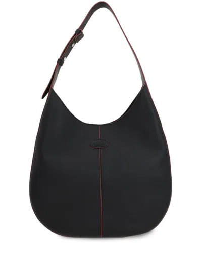 Tod's Di Bag Small Leather Hobo Bag In Black