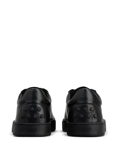 Tod's Rubber Sole Round Toe Low-top Sneakers In Black