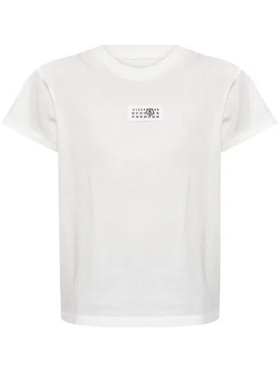 Mm6 Maison Margiela Numeric Cotton Jersey T-shirt In White