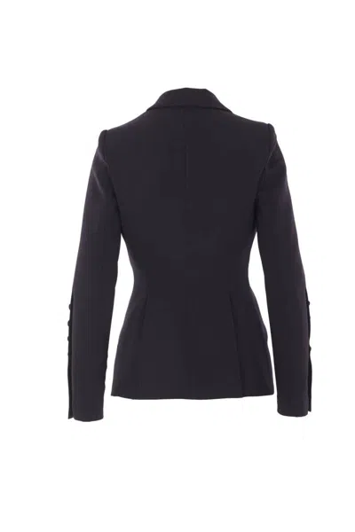 Elisabetta Franchi Tailored Blazer With Satin Lapel In Black