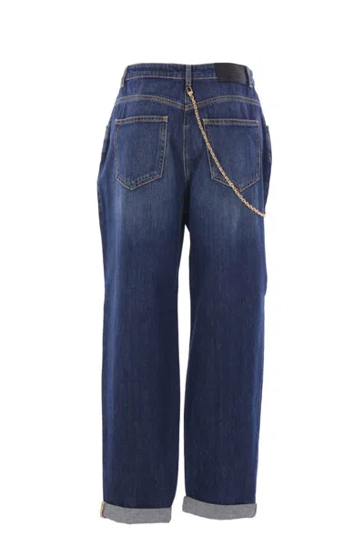 Elisabetta Franchi Jeans Con Catena Gioiello Blu In Blue
