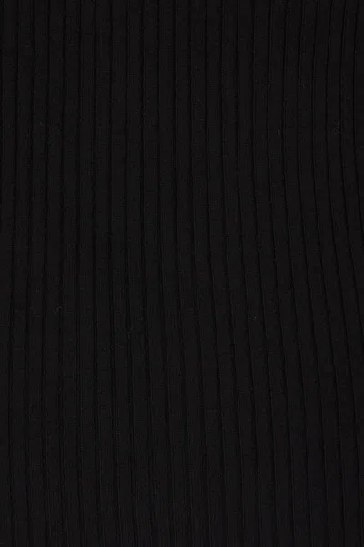 Elisabetta Franchi Ribbed Knit Top With Breast Pocket Clothing In Black