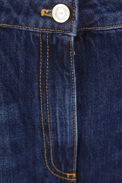 Elisabetta Franchi Jeans Con Catena Gioiello Blu In Blue