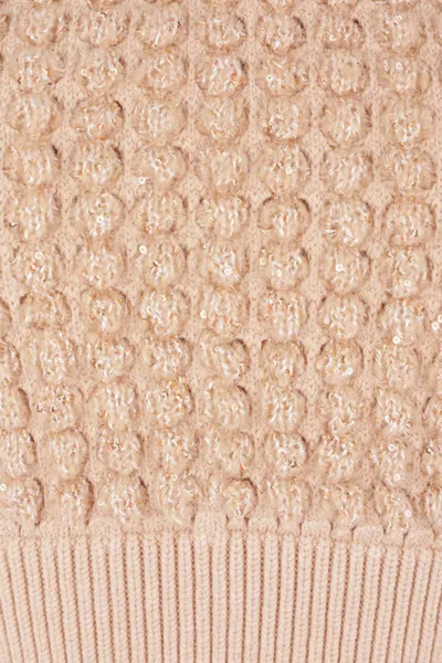 Elisabetta Franchi Sequin-embellished Cable-knit Sweater In Brown