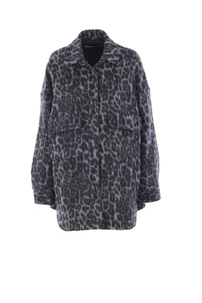 Federica Tosi Leopard-print Buttoned Coat In Animal Print