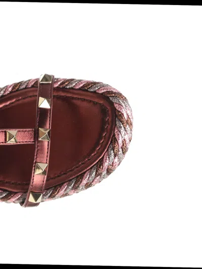 Valentino Garavani Rockstud Wedge Sandal In Laminated Nappa With 95mm Straps Woman Multicolour 42