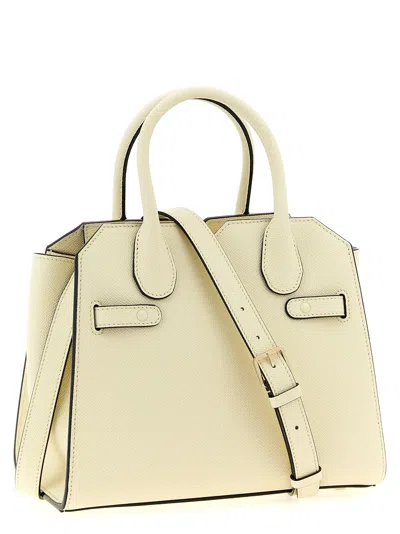 Valextra Structured Shoulder Bag With Detachable Strap In Neutral