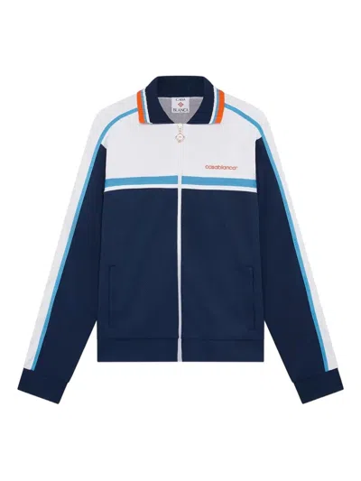 Casablanca Pique Truck Jacket In Blue