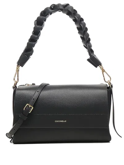Coccinelle Boheme Grana Double Shoulder Bag In Black