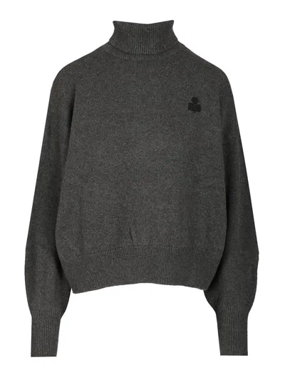 Isabel Marant Étoile Isabel Marant Etoile Charcoal Cotton Blend Oversize Nasha Sweater In Gray